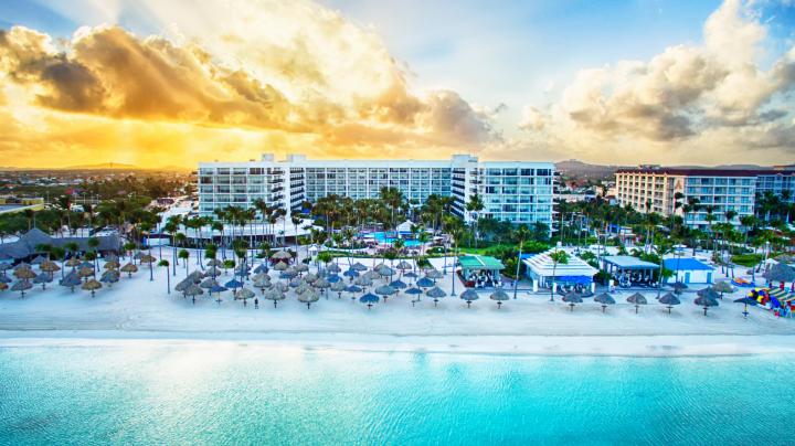 Resort Sunrise Drone Shot